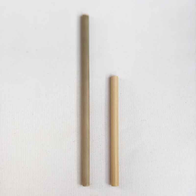 12 Pajitas de Bambú, bolsa + limpiador, vista tamaños