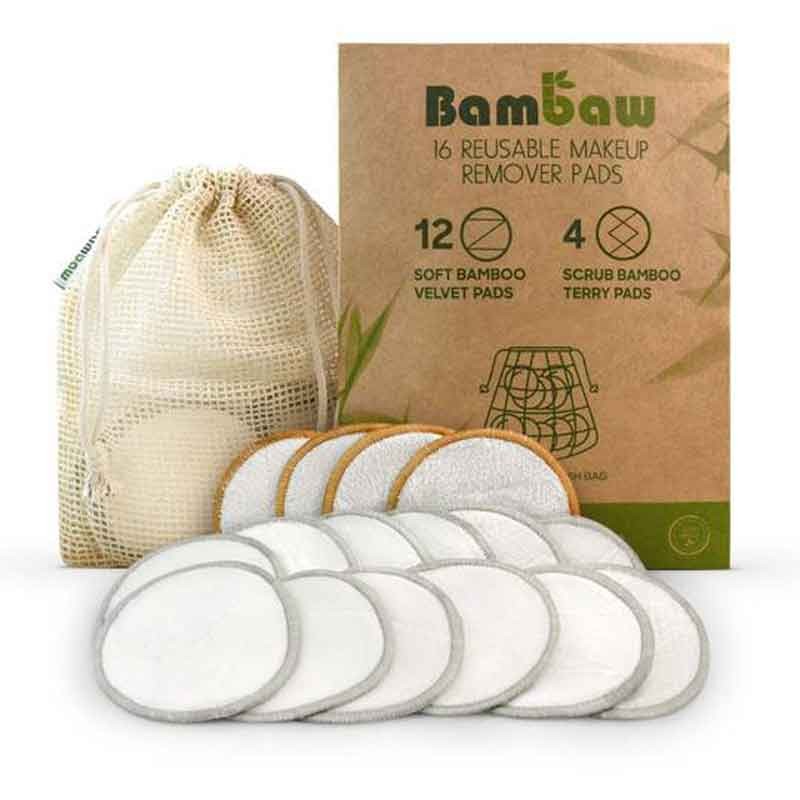 16 Discos Desmaquillantes Reutilizables de Bambú y Algodón. Bambaw, vista frontal