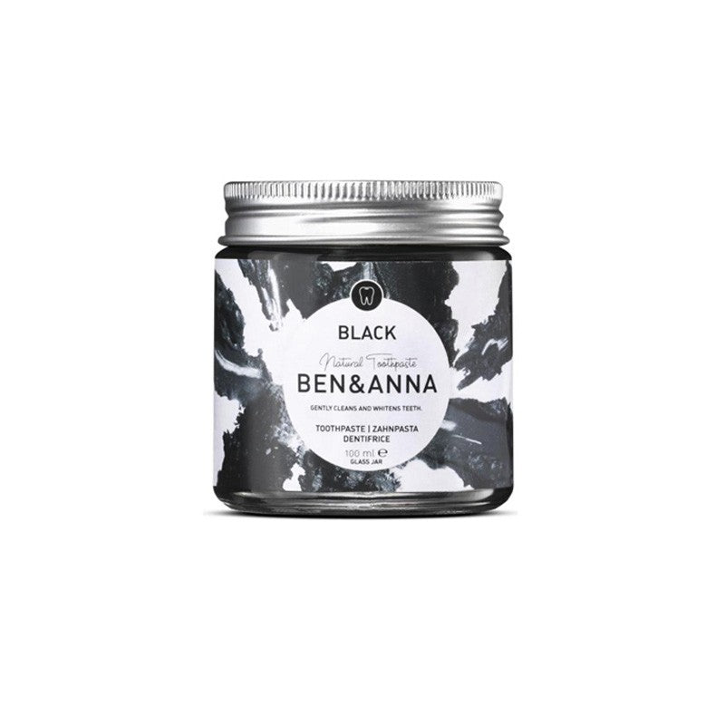 Dentífrico y Blanqueador Natural Ben&Anna Black de Carbón Activado, 100ml en Pasta, vista frontal