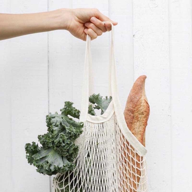 Bolsa de Malla de Algodón Orgánico, Proyecto Turtle Bags (elige color), vista asa