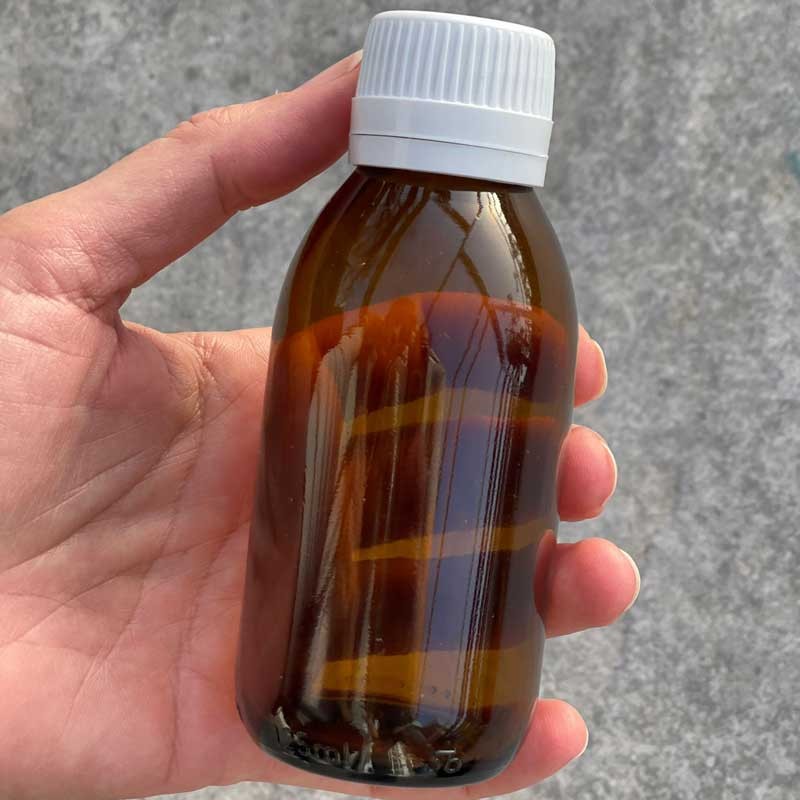 BOTELLA DE VIDRIO | ÁMBAR | 125ML. | ELIGE TAPÓN | VEGANO