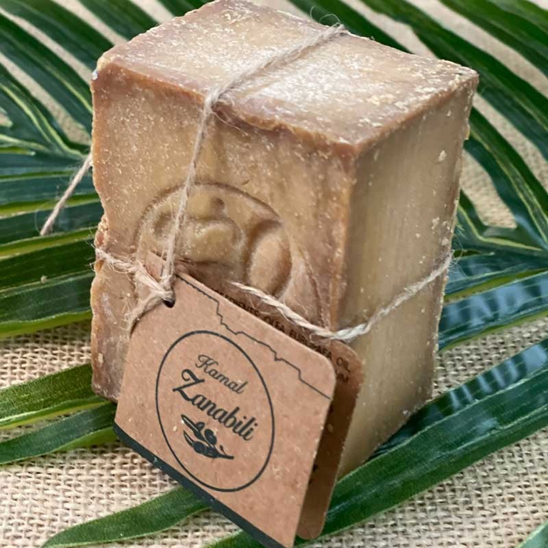 Jabón de Alepo, para rostro, manos, cuerpo y cabello. Vista superior