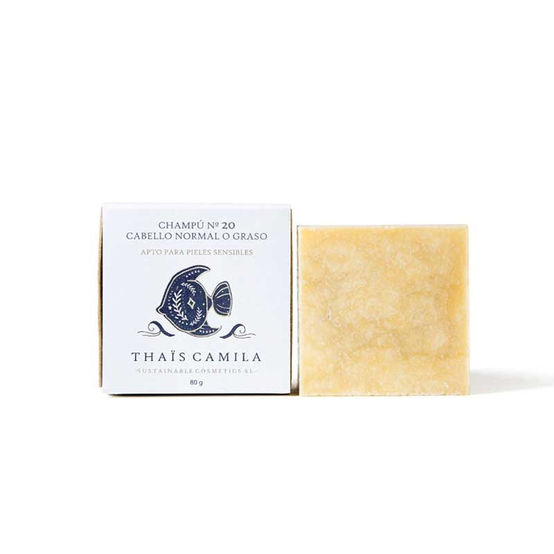 Champú Nº20 - Pelo normal o graso. Thaïs Camila - VEGANO, vista con caja