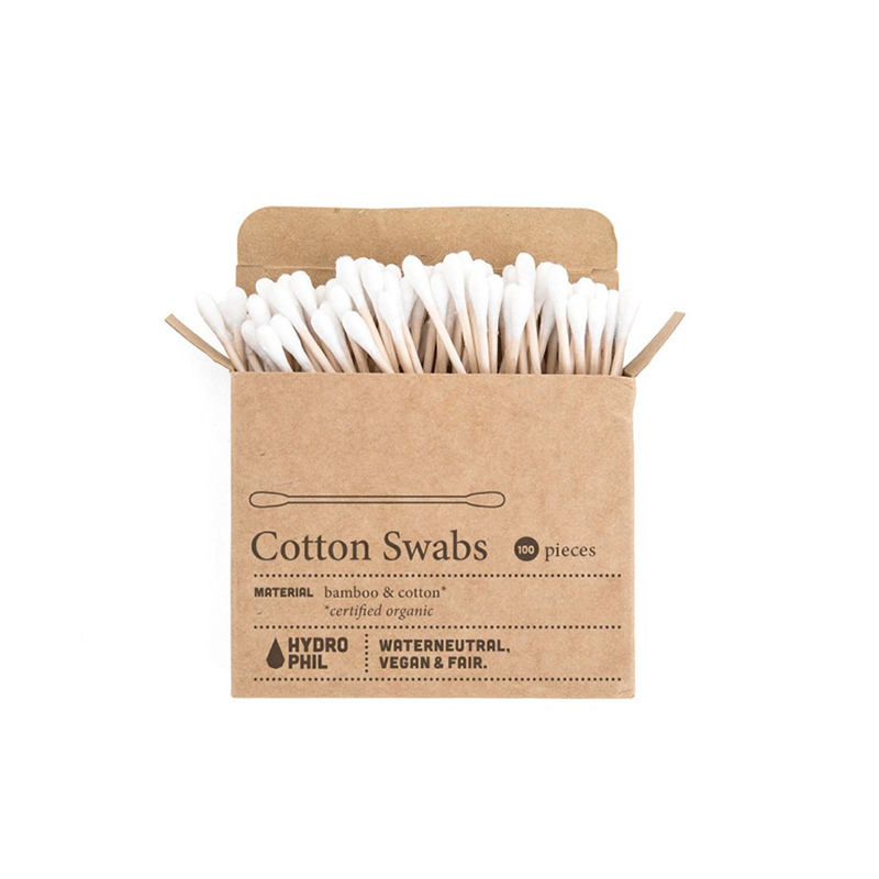 Bastoncillos de Algodón y Bambú, Pack de 100. VEGANO, vista frontal