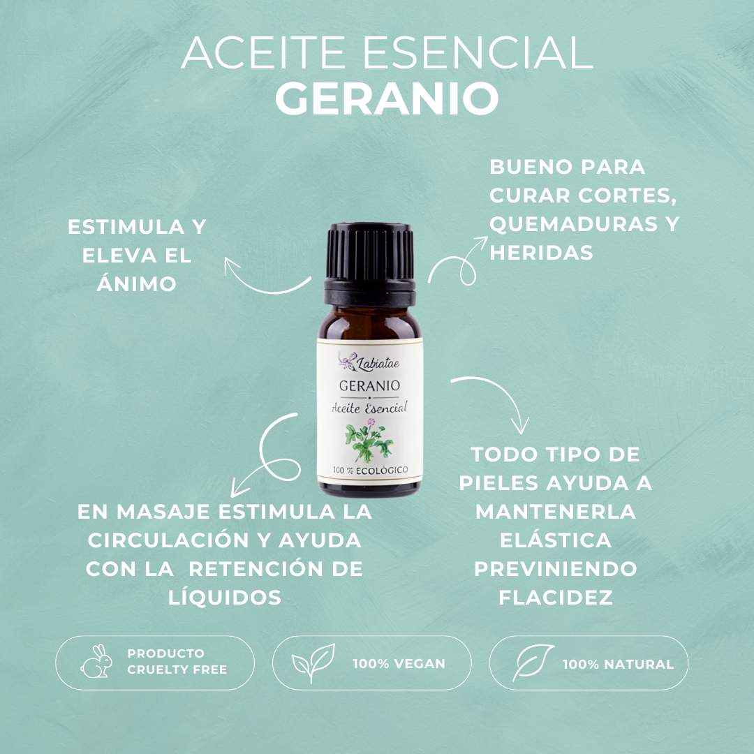 Aceite Esencial Ecológico de Geranio | Equilibrio hormonal y circulación
