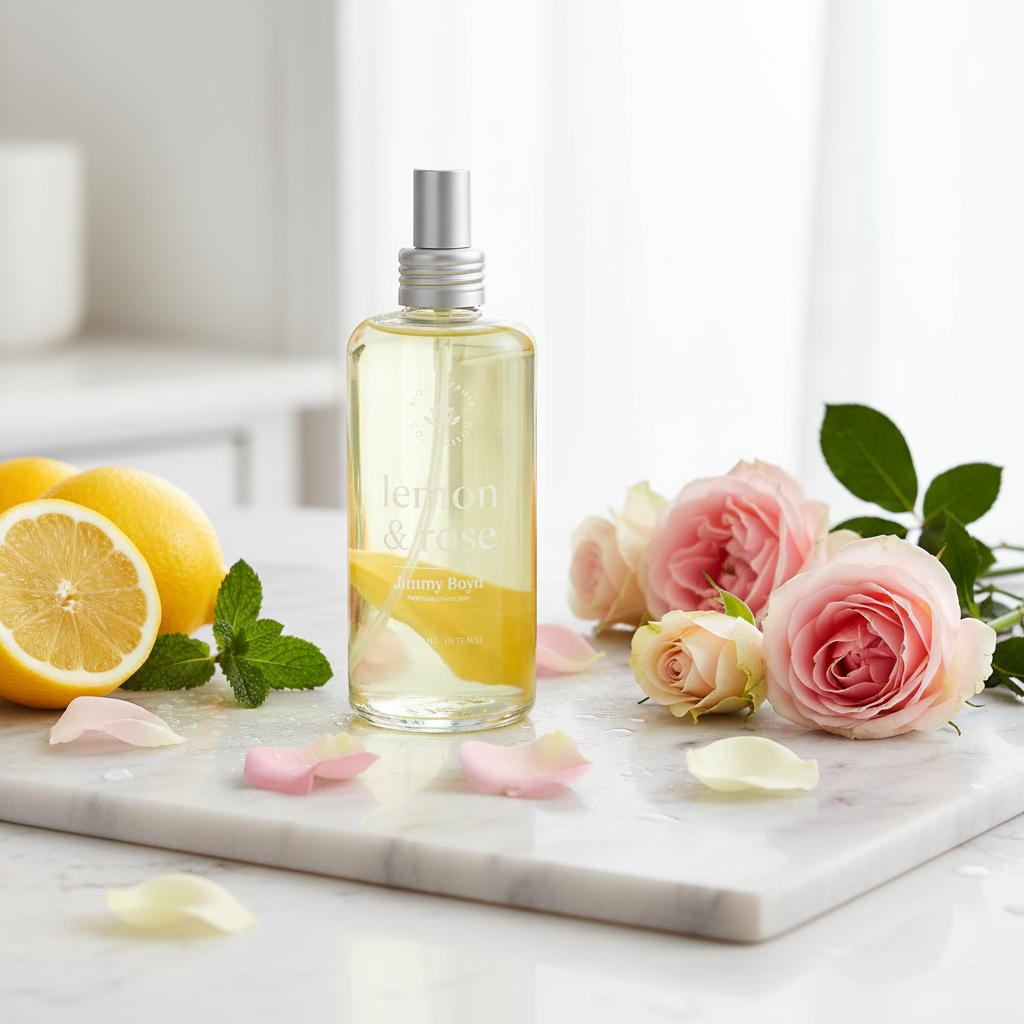 AGUA DE COLONIA DE LIMÓN Y ROSA DE LA MARCA JIMMY BOYD, BIO, ORGÁNICA, ECOLÓGICA Y SIN DISRUPTORES ENDOCRINOS LIFE STYLE