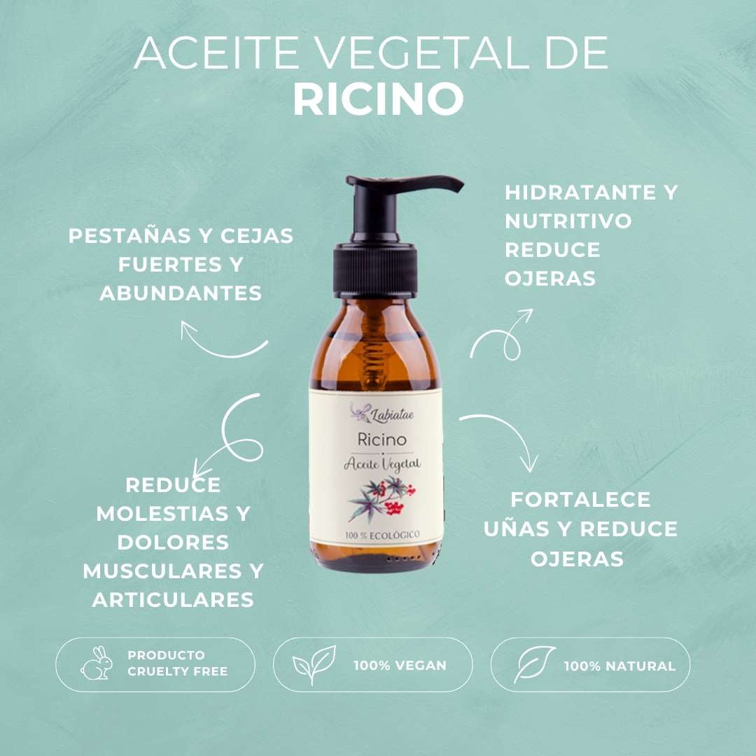 ACEITE VEGETAL DE RICINO | BIO | 100% ECOLÓGICO | Fortalecedor natural e hidratante