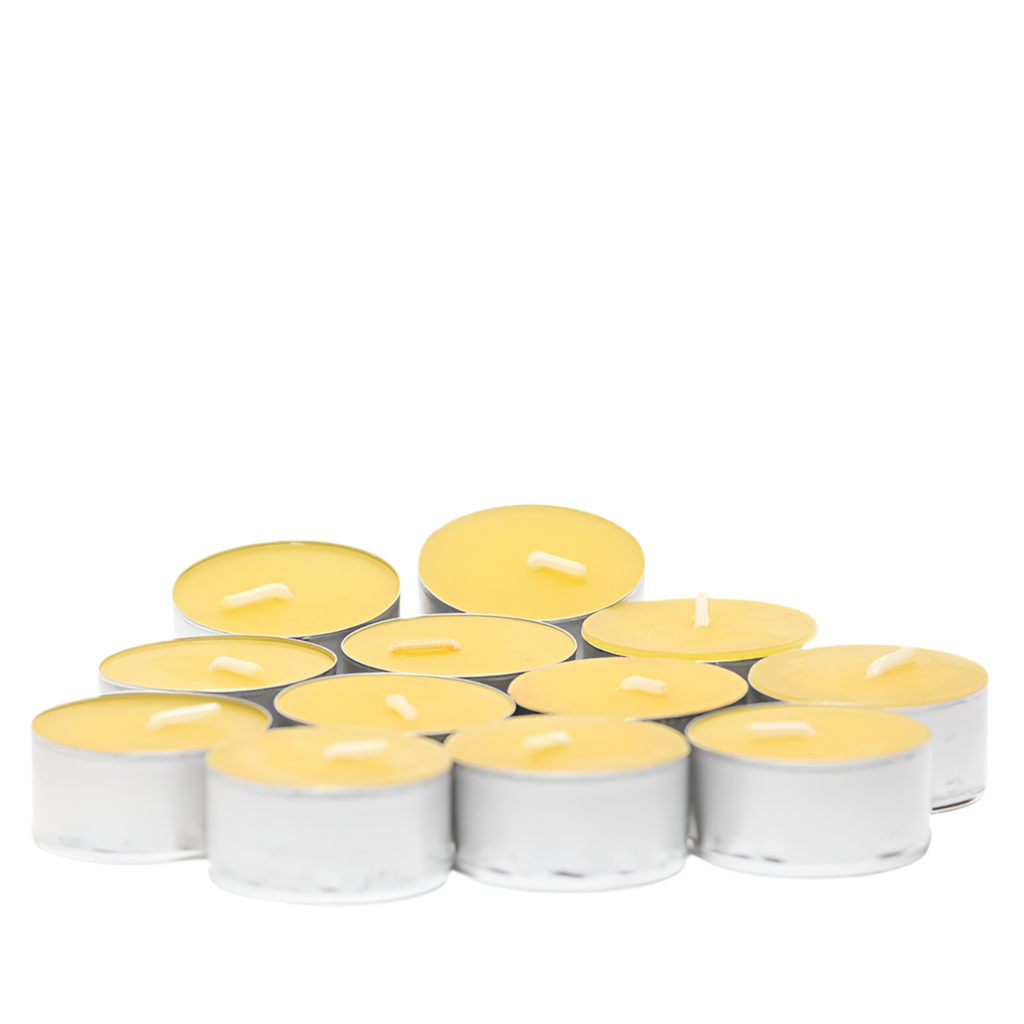 VELA DE TÉ | CERA PURA DE ABEJA CON RECIPIENTE