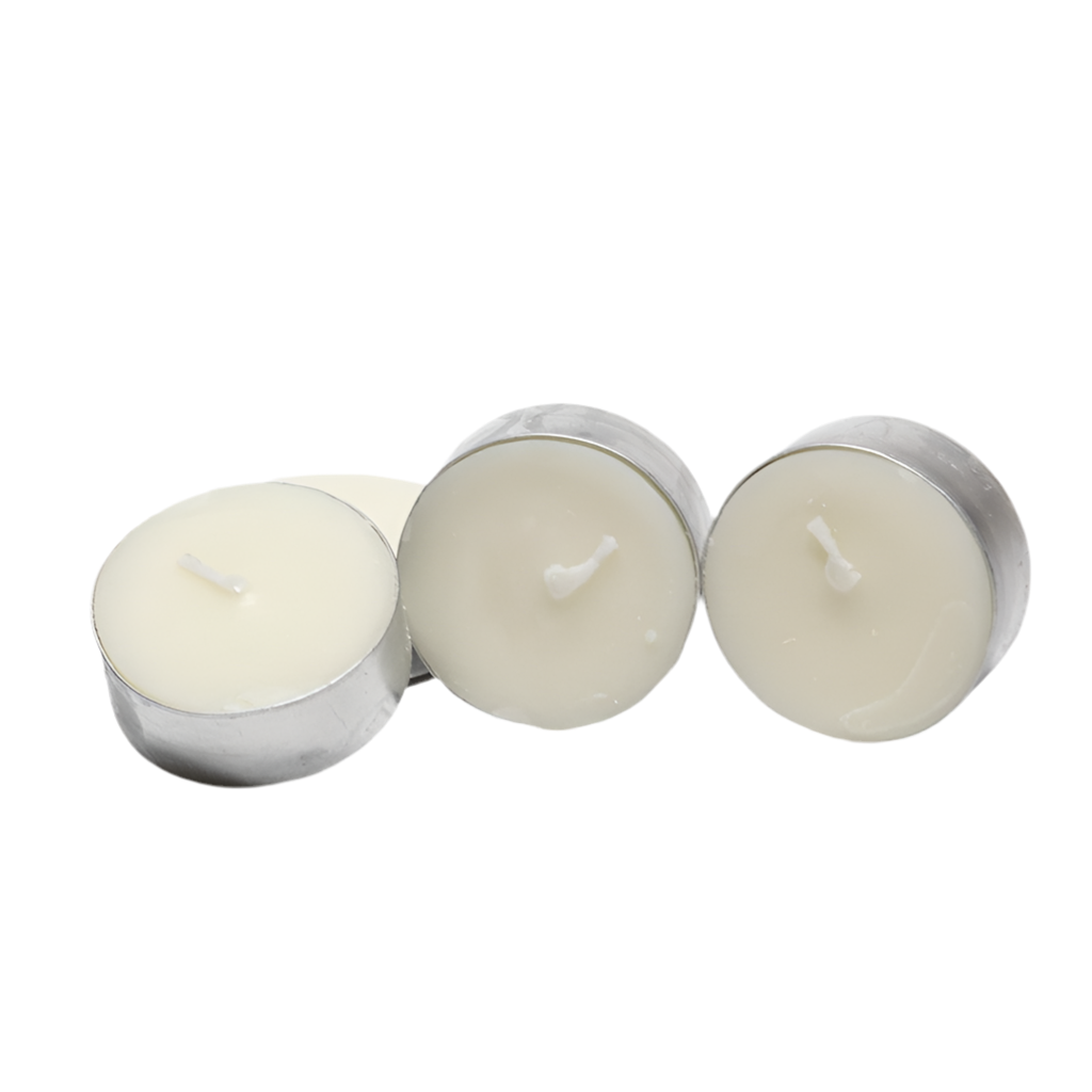 VELA DE TÉ NATURAL BLANCA CON RECIPIENTE | VEGANA