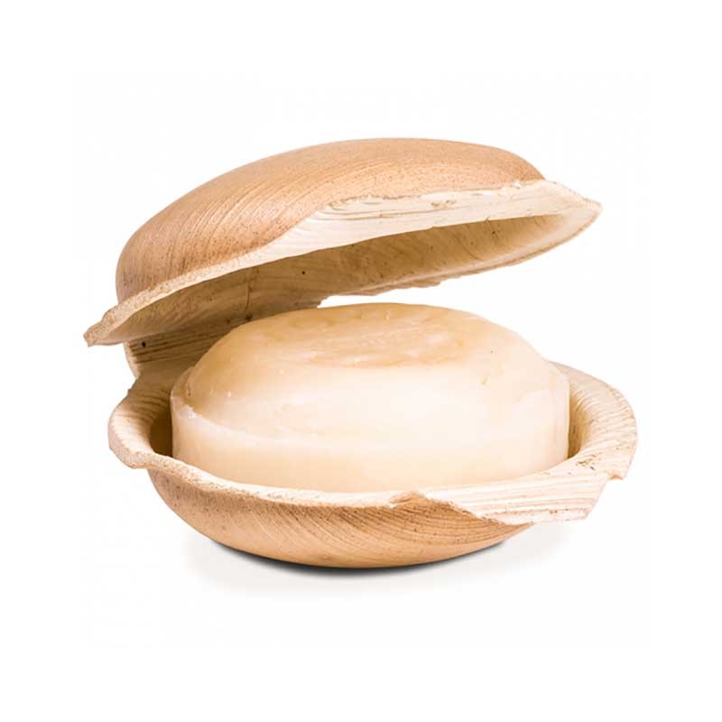 Jabón ayurvédico artesanal "Yogi" con aceite de coco, neem y tulsi. Calmante y nutritivo para la piel. Vegano, sin plásticos y de comercio justo. Fragancia intensa y duradera.