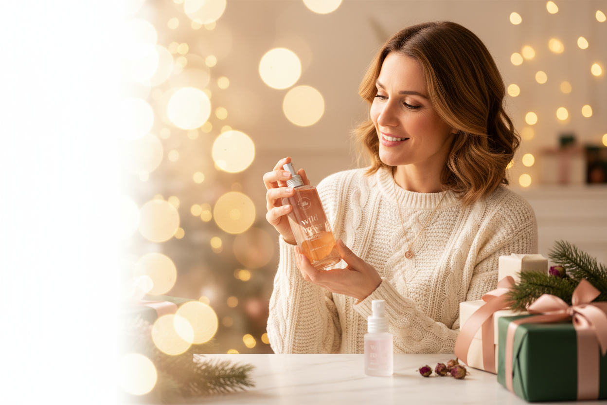 Banner navideño Wild Roses - Regalo perfecto