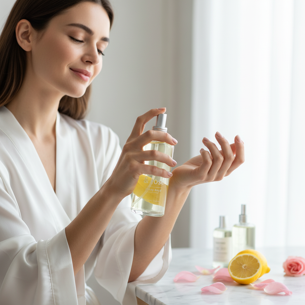 Imagen de uso agua de colonia Lemon & Rose