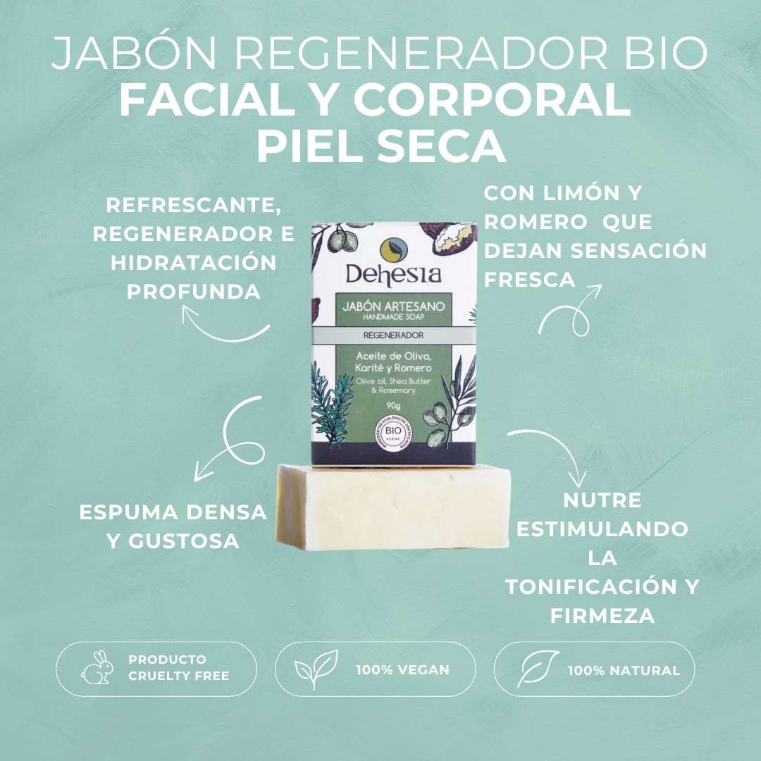 jabon regenerador aceite de oliva karite y romero caracteristicas