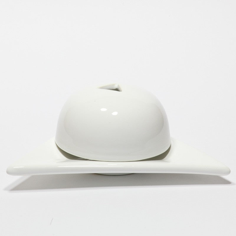 QUEMADOR DE PAPEL DE ARMENIA /INCIENSO | CERÁMICA BLANCO | TRIANGULAR | CON TAPA | VEGANO