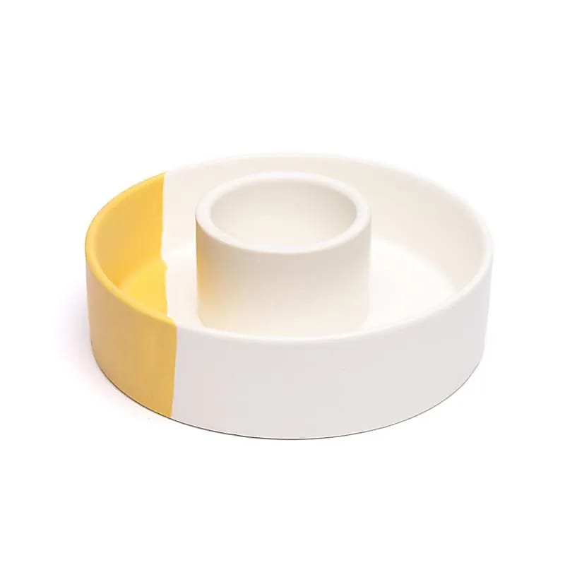 QUEMADOR DE CERÁMICA | BLANCO Y OCRE | PARA SALVIA, PALO SANTO,...