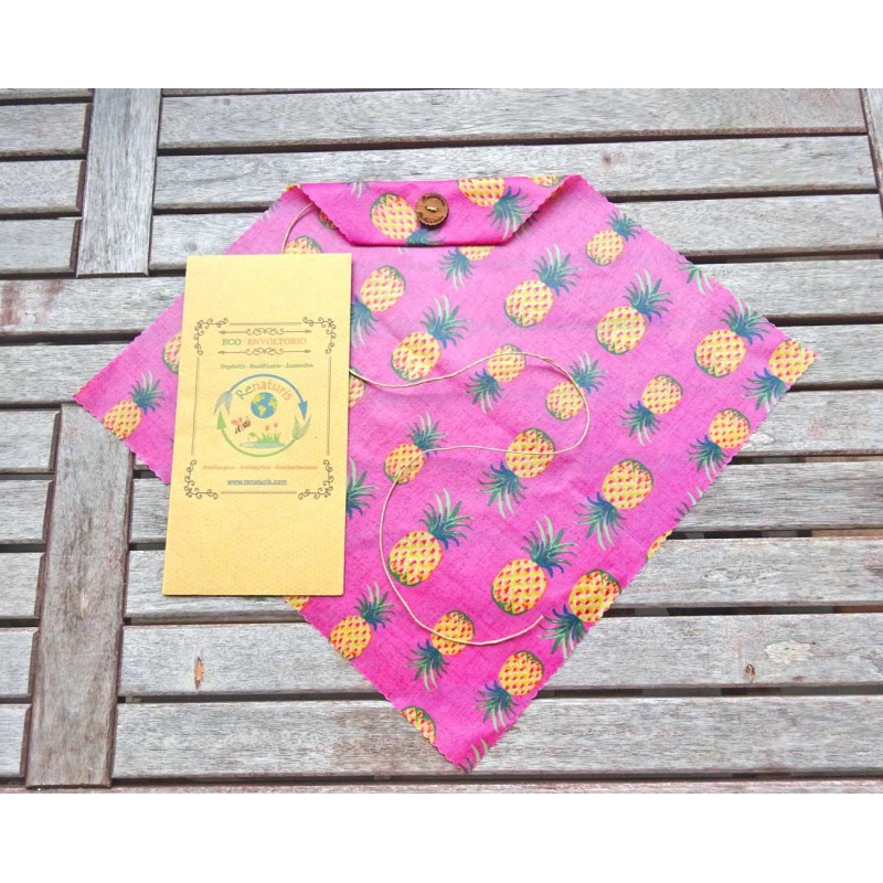 Eco Beeswax Sandwich Wrapper, pineapple print view