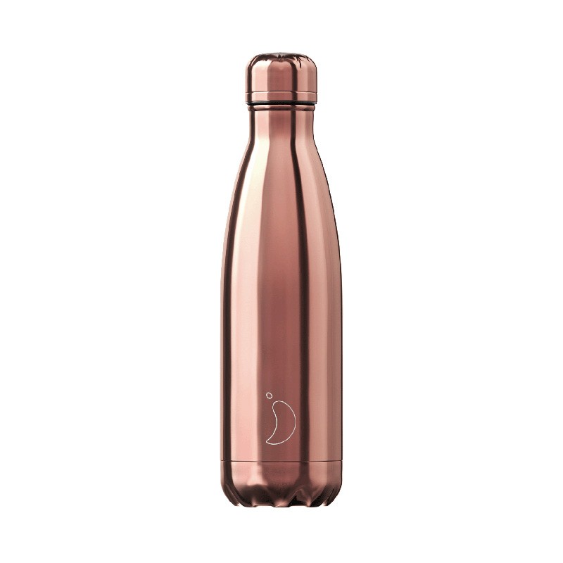 Botella Chilly's Inox Oro Rosa, 500 ml., vista frontal