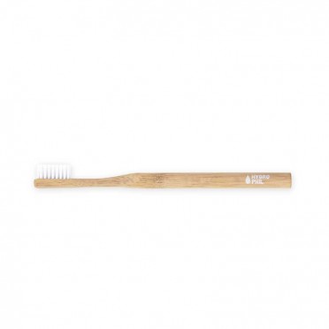 Medium hardness bamboo toothbrush, Hydrophil, natural colour, front view
