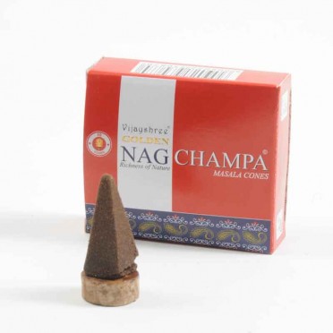 Conos de incienso masala Golden Nag Champa, vista frontal