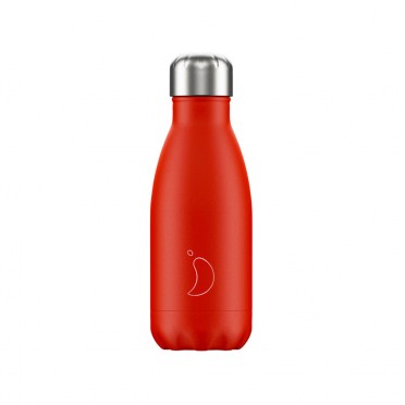 Botella Chilly's Inox, Colección Neón. Color rojo 260 ml, vista frontal