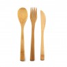Bamboo cutlery (choose with or without knife), top view