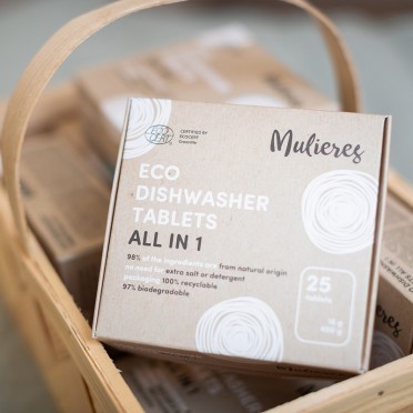 Ecological dishwasher tablets, box of 25, Mulieres - VEGAN, top view