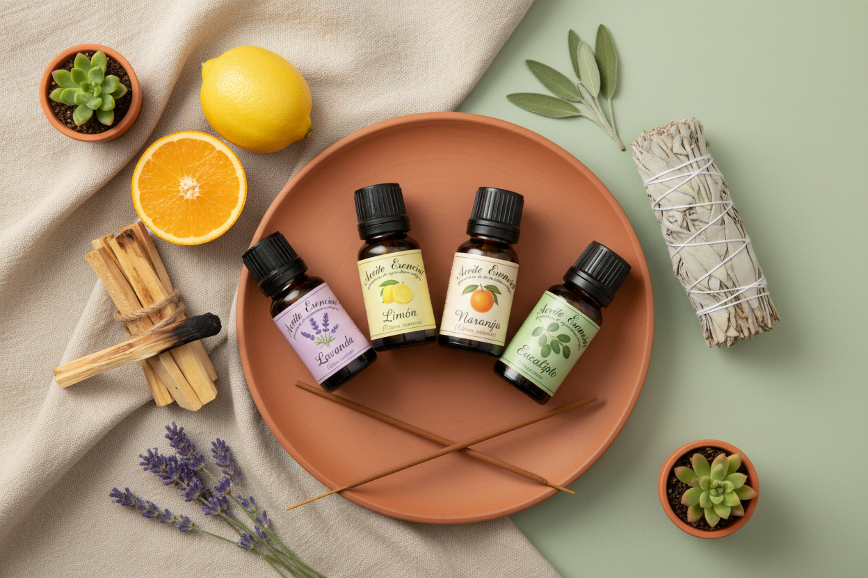 Una persona regala a otra un regalo comprado en Alma Eko. Está envuelto con mucho gusto, productos naturales y tiene una rodaja de naranja seca como decoración de envoltorio. 