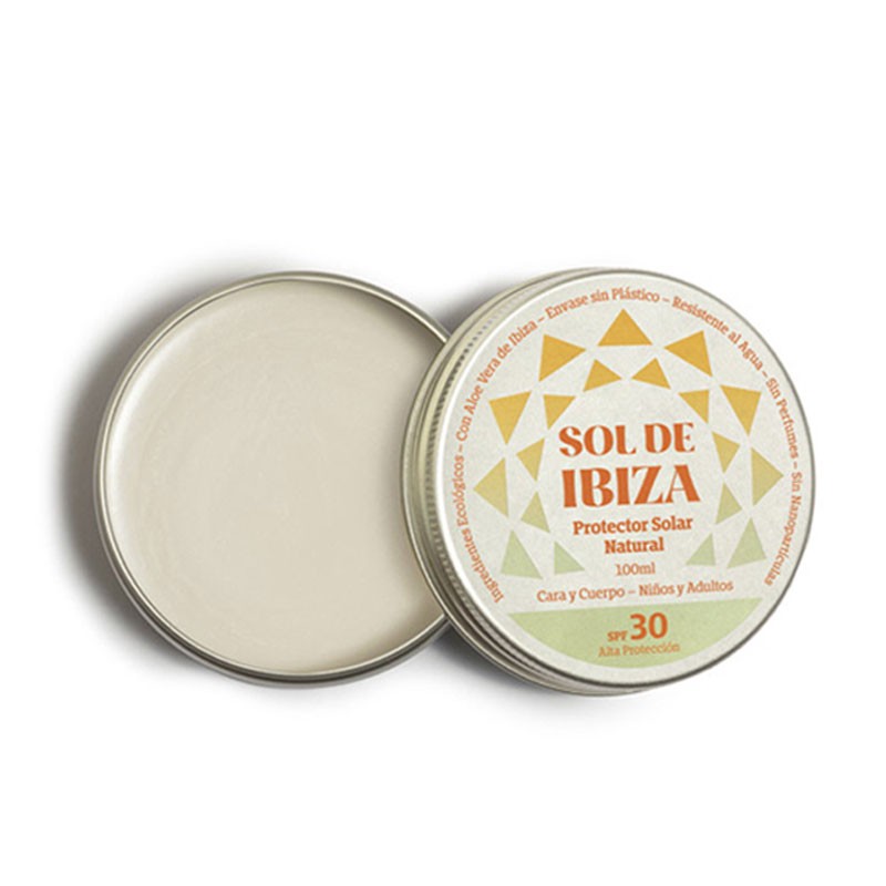 Protector Solar Natural Mineral SPF 30 sin filtro químico - Sol de Ibiza, vista abierto