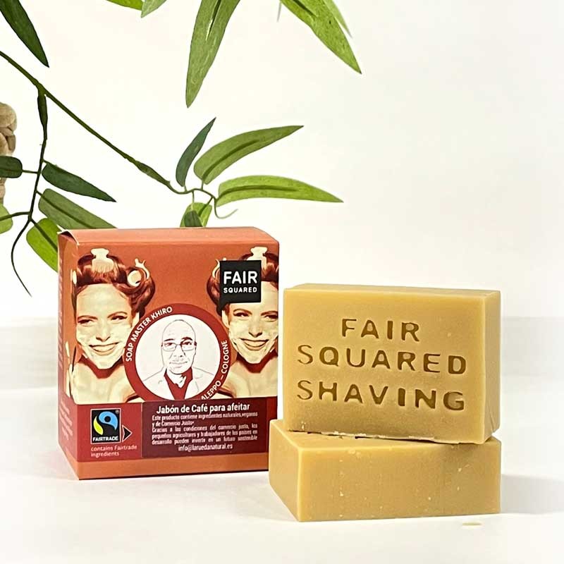 Jabón para el afeitado Café, Karité, Babasú y Coco. Vista frontal