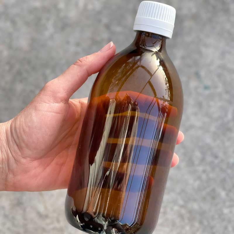 BOTELLA DE VIDRIO | ÁMBAR | 250ML. | ELIGE TAPÓN | VEGANO