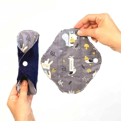 Protegeslip de bambú y algodón orgánico, vista superior pajarito