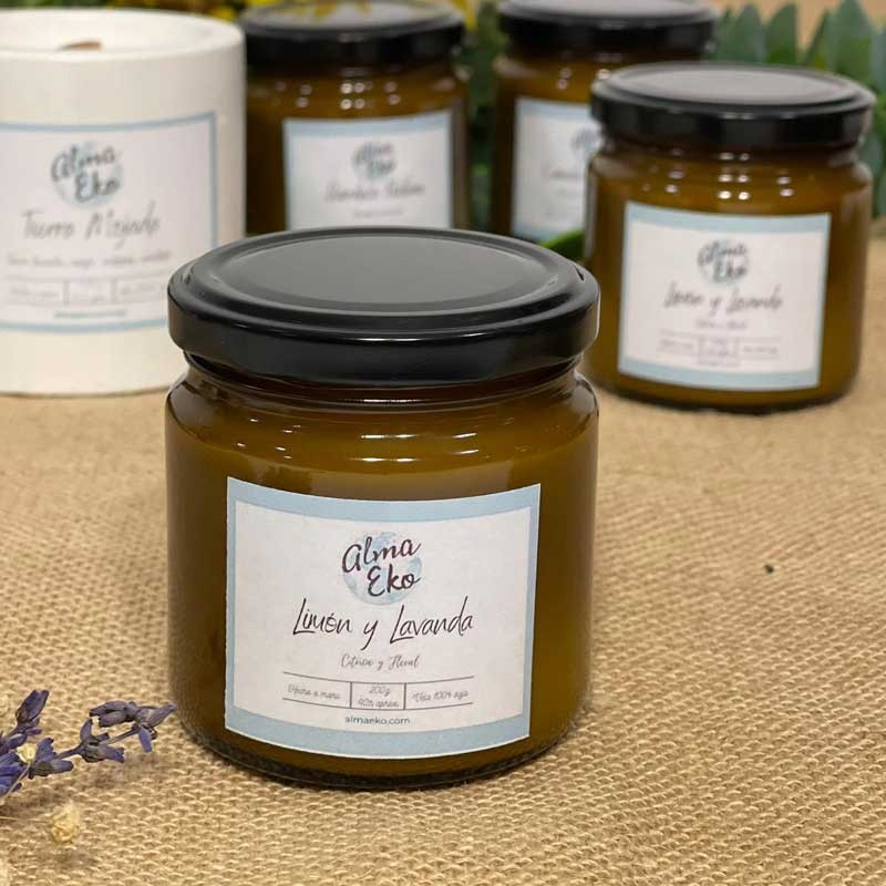 VELA DE SOJA | Aroma Limón y Lavanda | 230ml | VEGANO