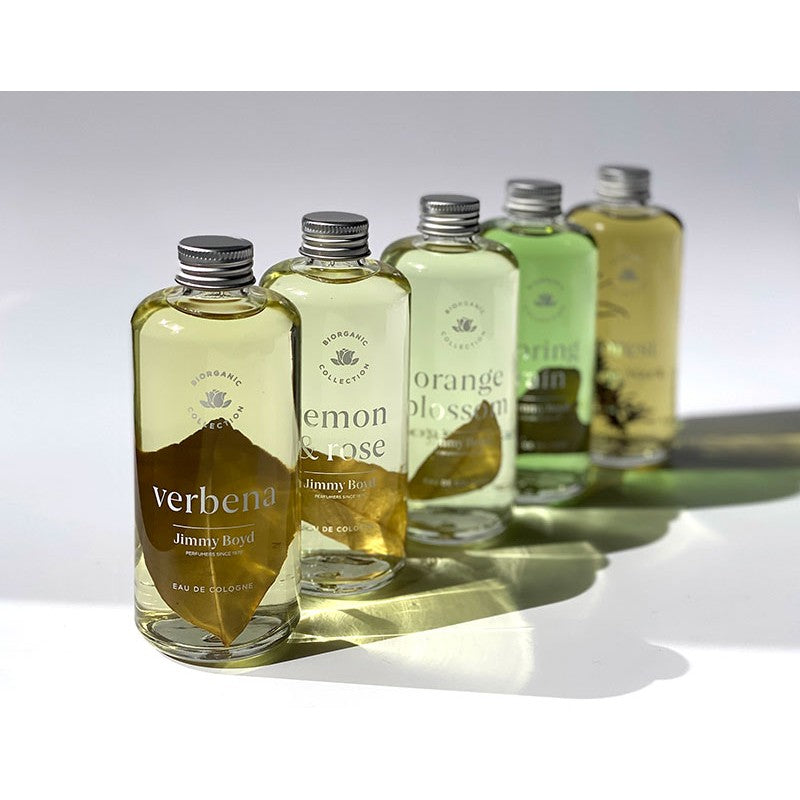 Eau de Cologne intensa Bio Organic y Certificada - Jimmy Boyd. VEGANA (elige tu aroma). Vista Frontal