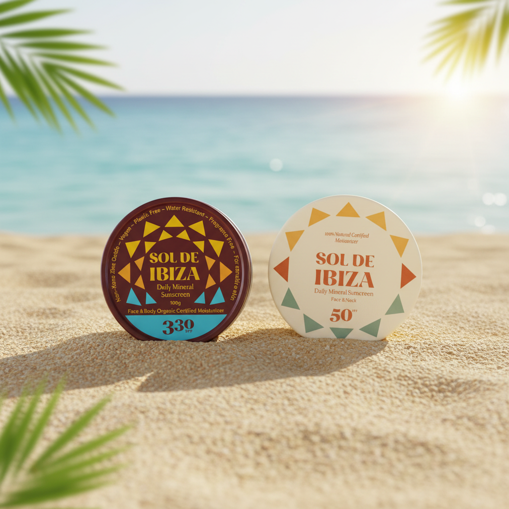 Pack solar Sol de Ibiza | cuerpo SPF 30 y cara SPF 50 | MINERAL | Vegano
