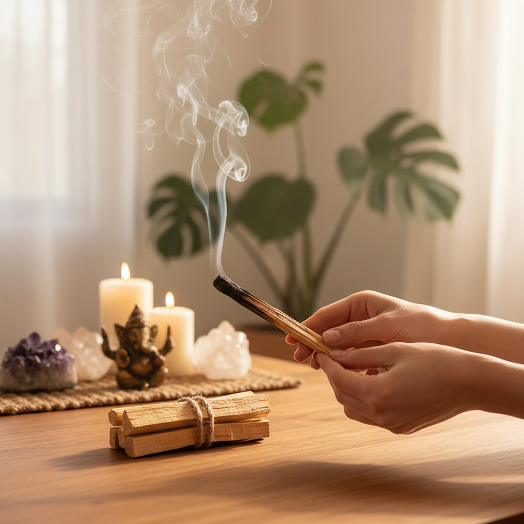 5 Palos Santo en uso