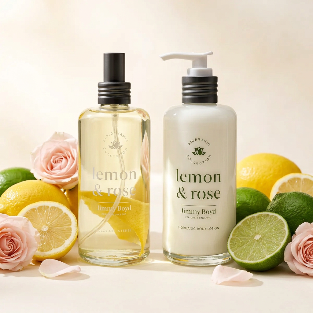 PACK AGUA DE COLONIA + LOCIÓN CORPORAL LEMON&amp;ROSE | LIMÓN Y ROSA | BIO Y ORGÁNICA | VEGANA