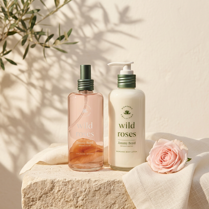 PACK AGUA DE COLONIA + LOCIÓN CORPORAL WILD ROSES | ROSA Y VAINILLA | BIO Y ORGÁNICA | VEGANA