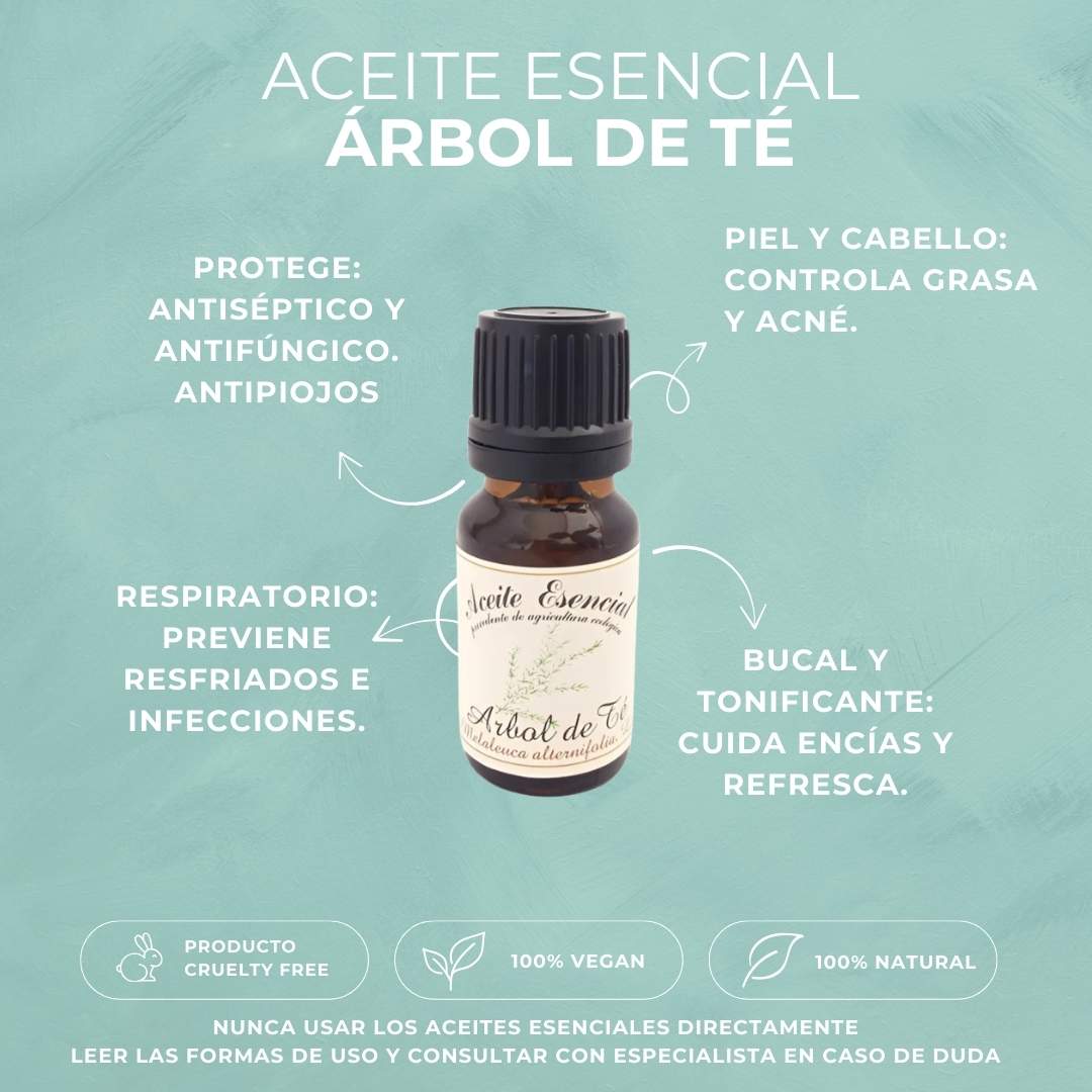 Aceite Esencial Ecológico de Árbol de té | Antiséptico y antipiojos