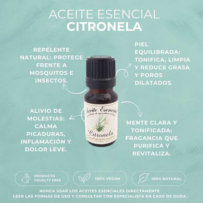 Aceite Esencial Ecológico de Citronela | Insectos y dolor de cabeza