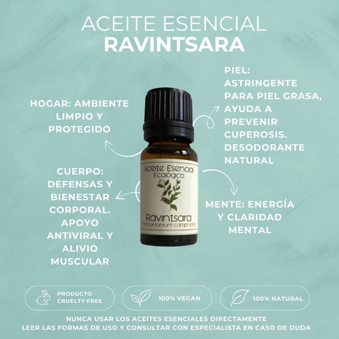 Aceite Esencial Ecológico de Ravintsara | Energía positiva y resfriados