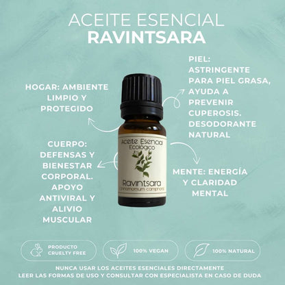 Aceite Esencial Ecológico de Ravintsara | Energía positiva y resfriados