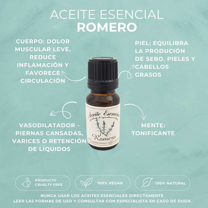 Aceite Esencial Ecológico de Romero | Dolor muscular y cabellos grasos