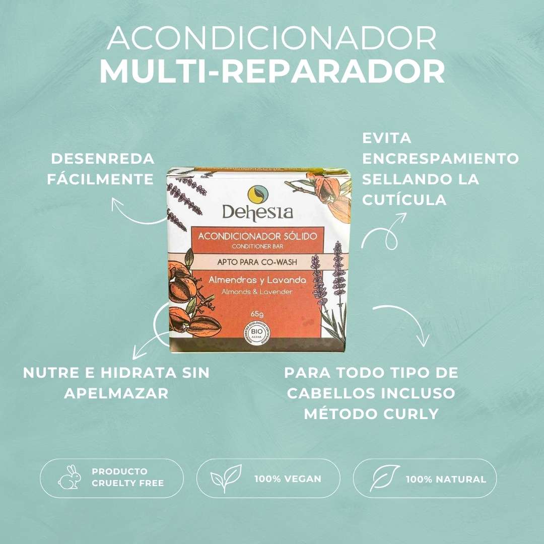Acondicionador bio eco de almendras y lavanda apto para co-wash