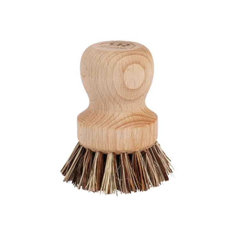Cepillo de limpieza Redecker para ollas y cacerolas, con mango de madera de haya sin tratar y cerdas vegetales de agave. Resistente, vegano, biodegradable y sin plástico. Ideal para fregar utensilios de cocina y eliminar restos de comida adheridos.