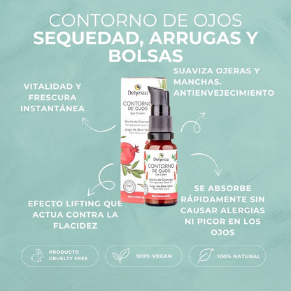 CONTORNO DE OJOS | ANTI EDAD | BOLSAS Y MANCHAS | BIO | GRANADA Y ALOE VERA | VEGANO