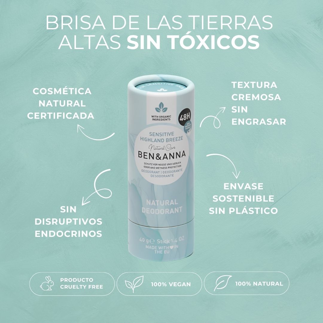 DESODORANTE PIELES SENSIBLES - BRISA DE LAS TIERRAS ALTAS | SIN TÓXICOS | VEGANO | Ben&amp;Anna