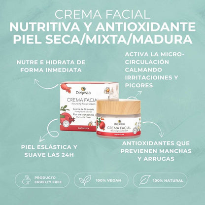 Crema facial nutritica de granada y manzanilla bio eco caracteristicas