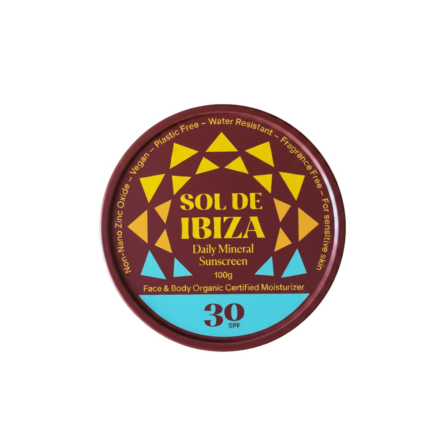 Crema solar natural mineral SPF30 cuerpo y cara.
