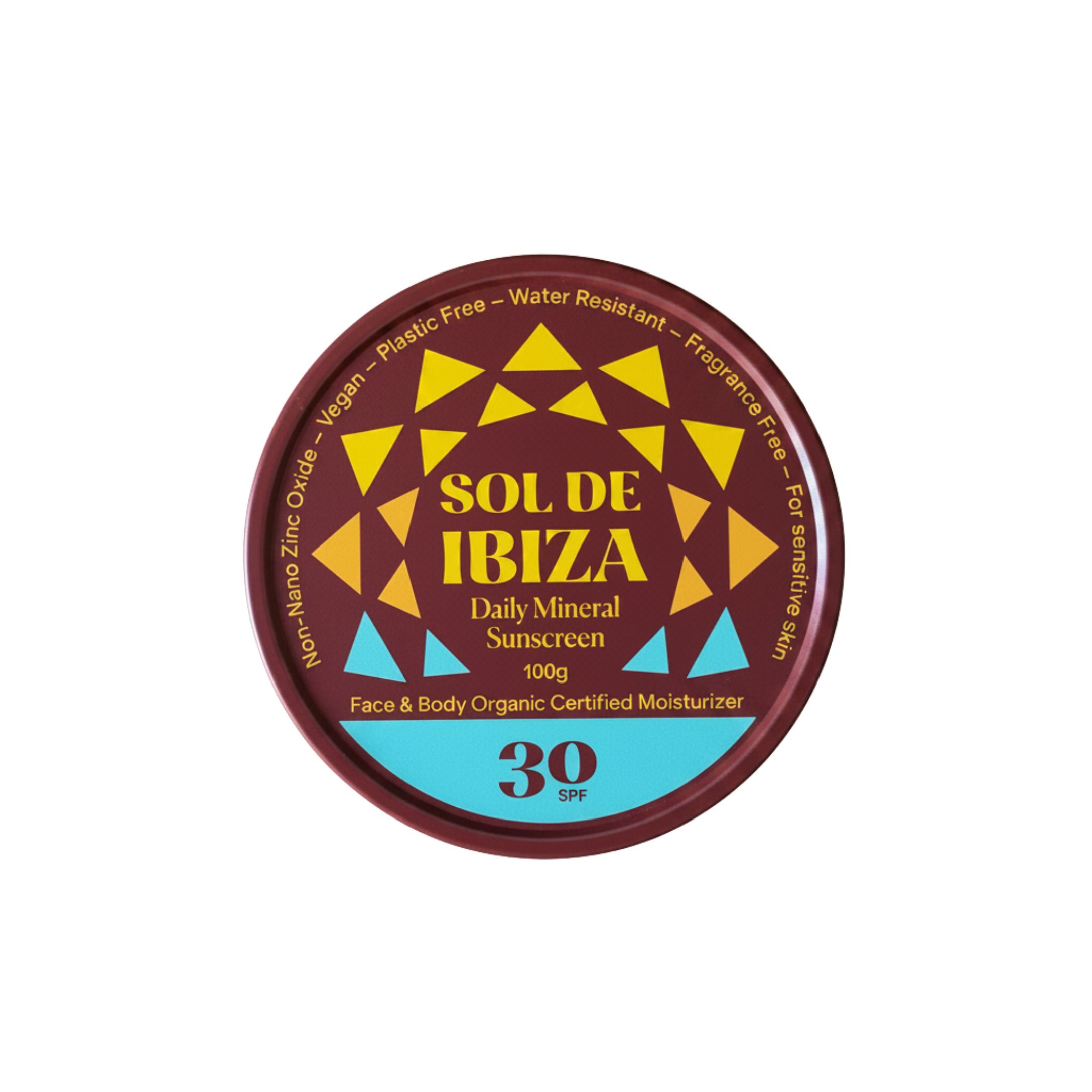 Crema solar natural mineral SPF30 cuerpo y cara.