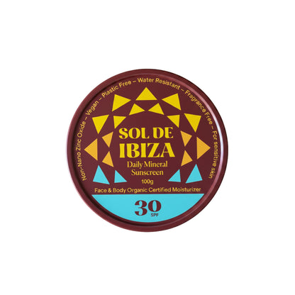 Crema solar natural mineral SPF30 cuerpo y cara.